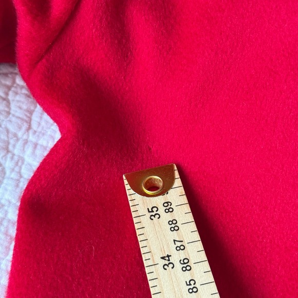 Vintage Red Wool Coat Petite M/L Double Breasted Midi Made In USA 80s 90s - Picture 8 of 14